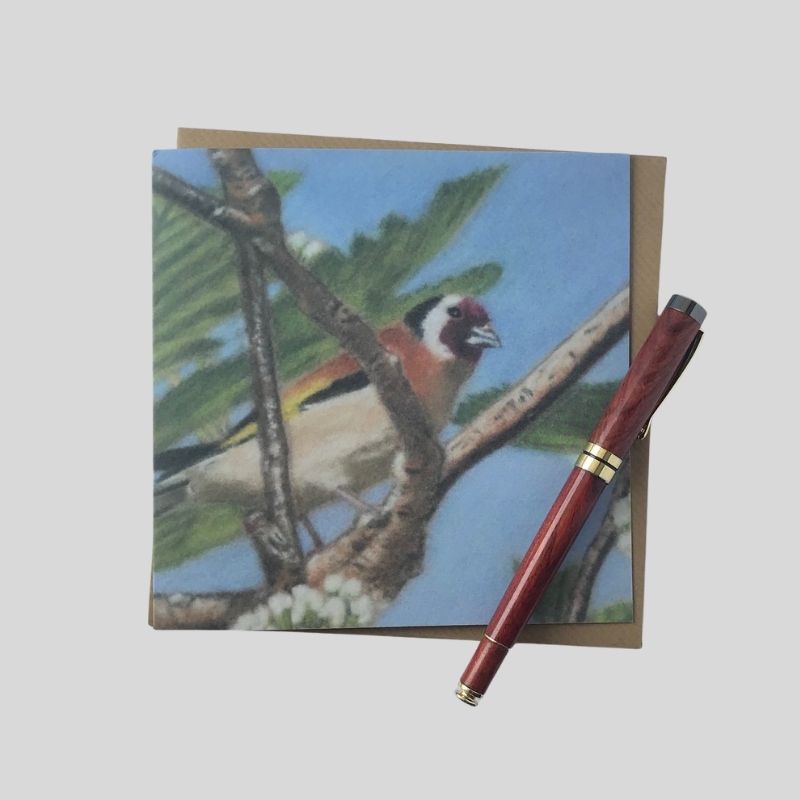 Goldfinch in Pastel Greetings Card