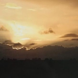 Golden Sunset Greetings Card