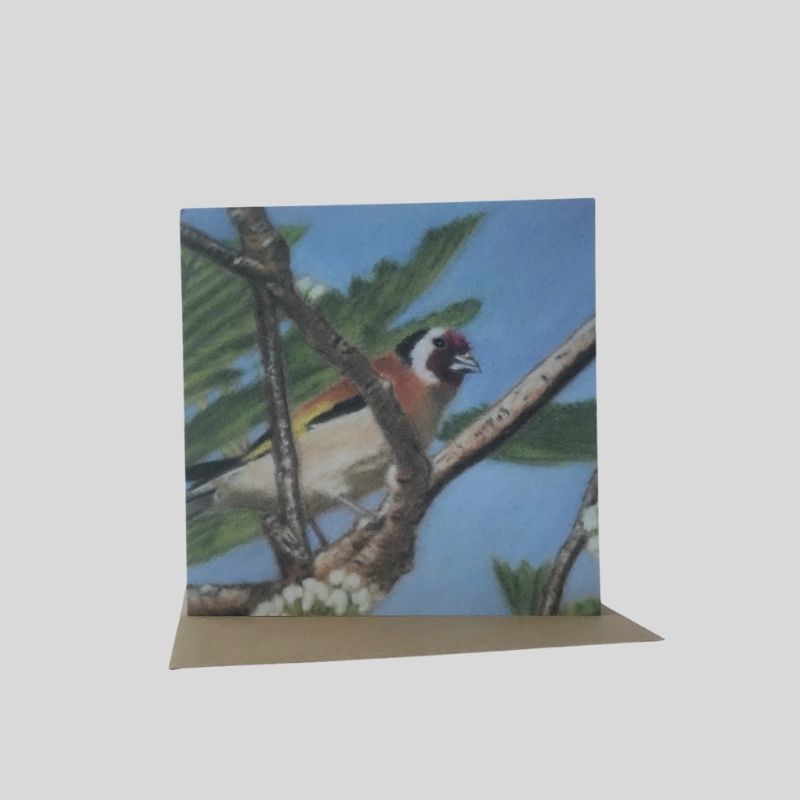 Goldfinch in Pastel Greetings Card