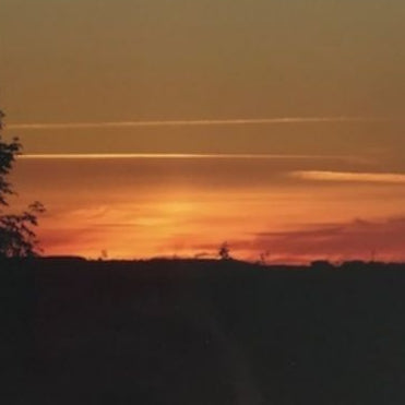 Red Sunset Greetings Card