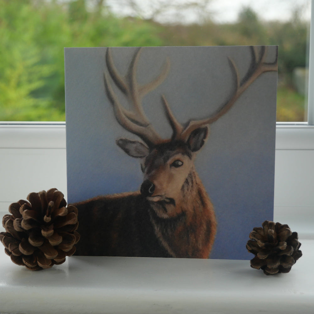 Stag Greetings Card on windowsill