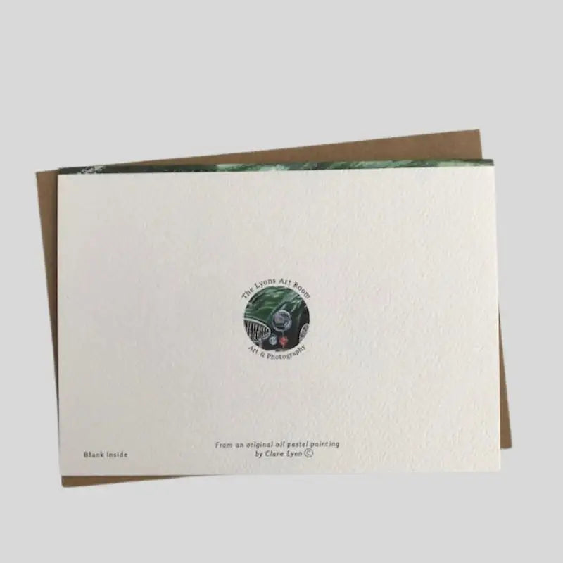 back of Austin Healey Greetings Card