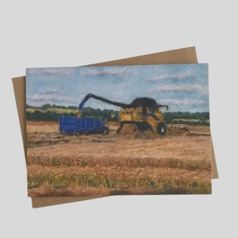 Combine Harvester Greetings Card