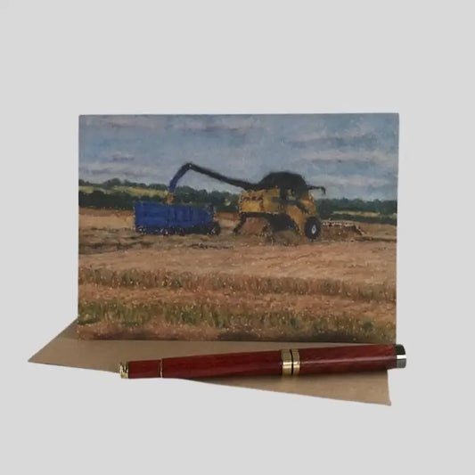 Combine Harvester Greetings Card