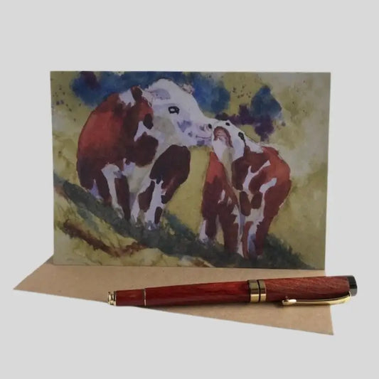 Cow & Calf Greetings Card