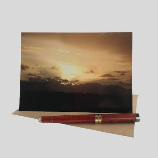 Golden Sunset Greetings Card