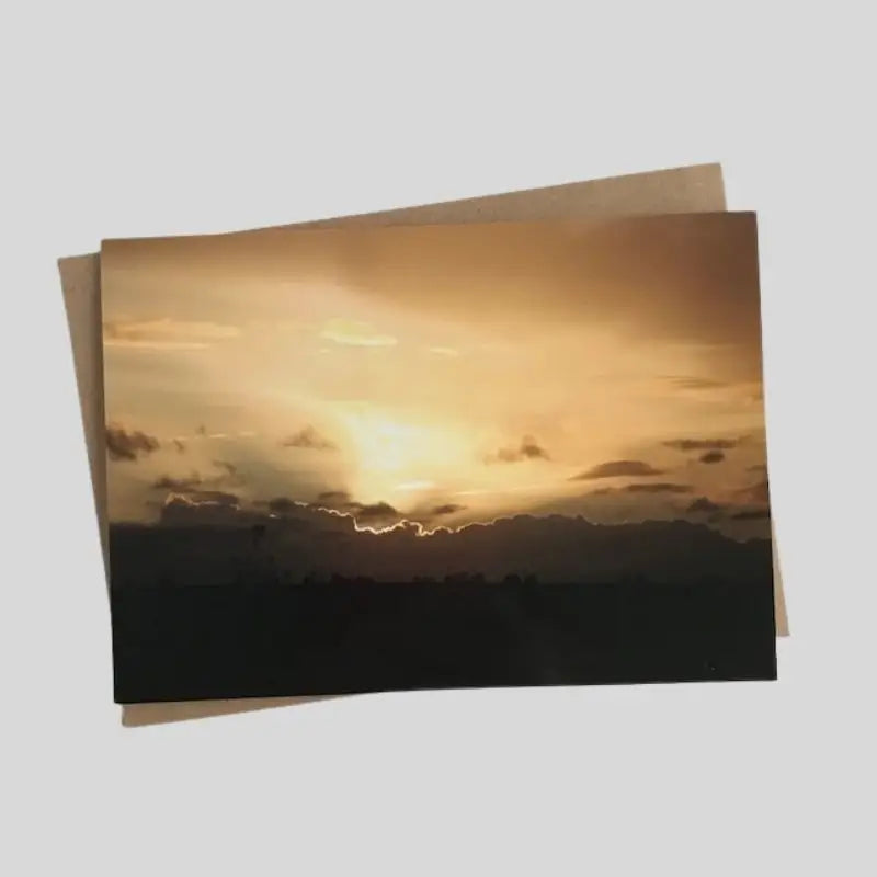 Golden Sunset Greetings Card