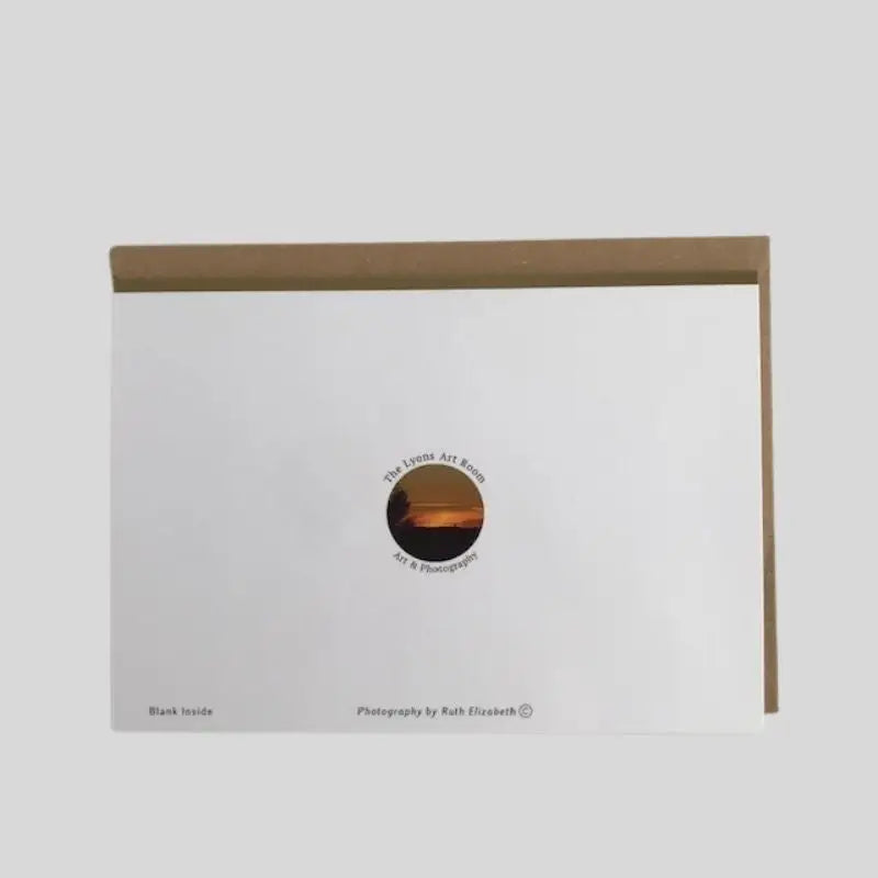 back of Red Sunset Greetings Card