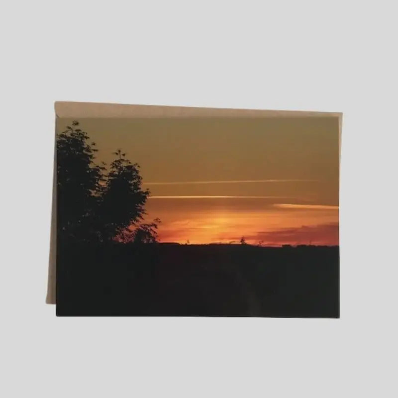 Red Sunset Greetings Card